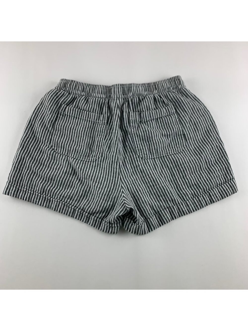 Old Navy Black White Striped High Rise Linen Blend Pull On Shorts XS - Picture 5 of 5